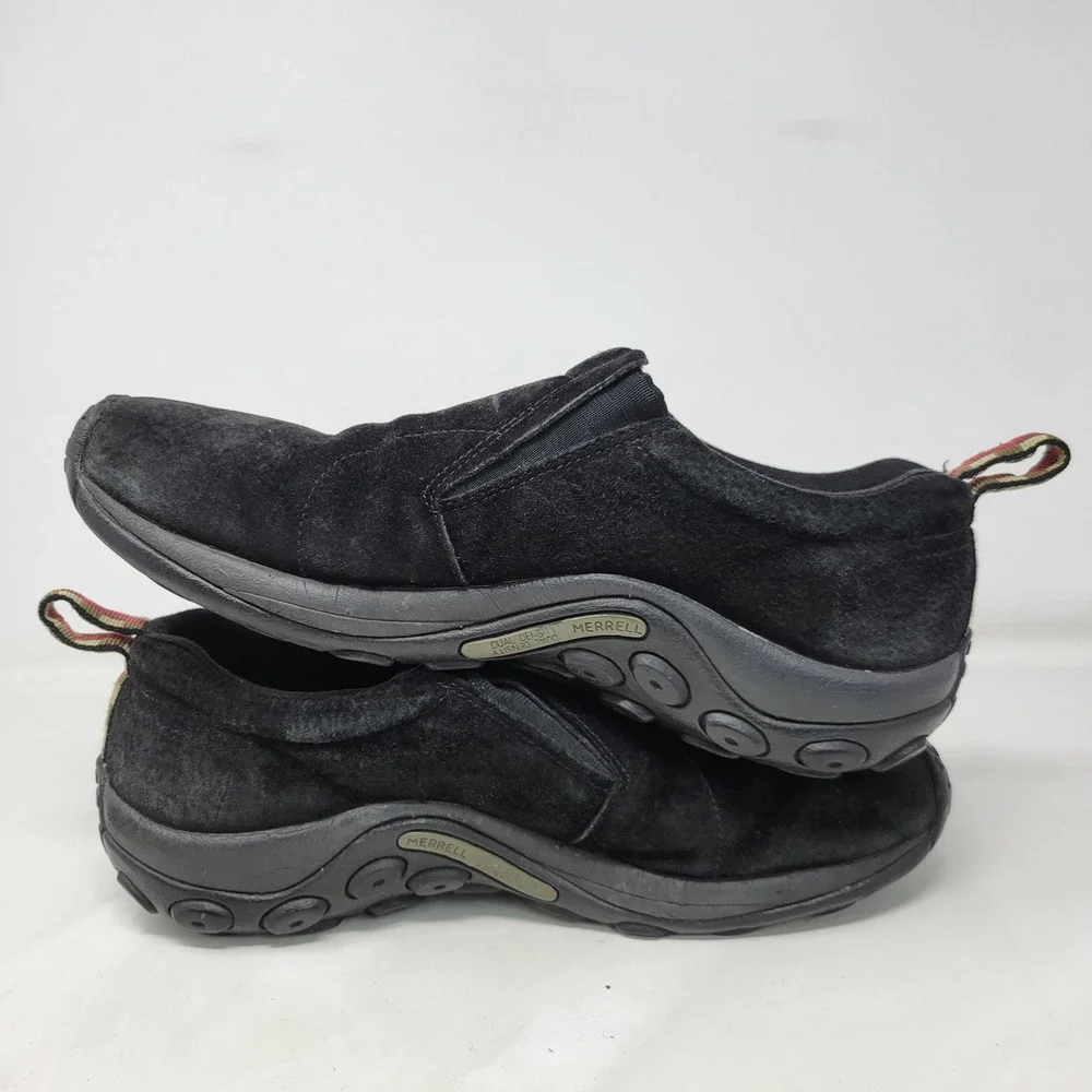 Merrell Jungle Moc Midnight Black Suede Leather Mens Slip On Shoes Size 12 60825